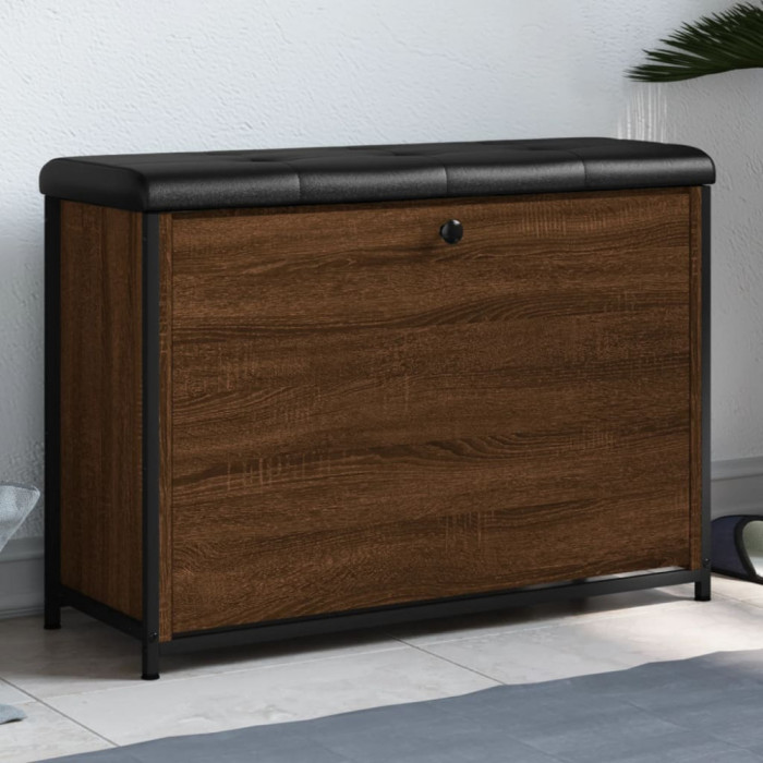 vidaXL Bancă pantofi cu sertar rabatabil, stejar maro, 82x32x56 cm 835126