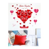 Cumpara ieftin Sticker Perete Autocolant Inimioare Rosii 56x65cm