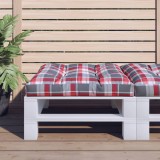 VidaXL Pernă de paleți, roșu carouri, 70x70x12 cm, material textil