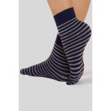 Șosete 1/2 din poliamidă cu model dungat și lurex, Fantasy 126CP - Marino, 36-39 (23-25)