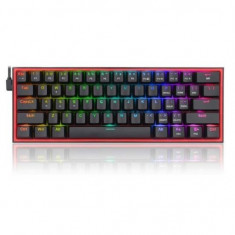 Tastatura gaming mecanica Bluetooth cu fir si wireless Redragon Fizz Pro neagra iluminare RGB foto