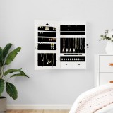 vidaXL Dulap de bijuterii cu oglindă de perete, alb, 37,5x10x67 cm 353220