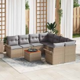 Cumpara ieftin Set de canapele pentru grădină cu pernă 9 pcs Bej, Gri deschis