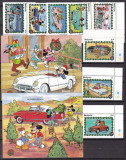 Redonda 1989 Disney automobile serie + 2 colite MNH, Nestampilat