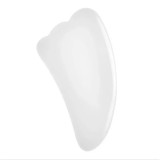 Cumpara ieftin Aparat Masaj Facial si Corporal - Piatra Gua Sha din Jad Alb - 10 cm