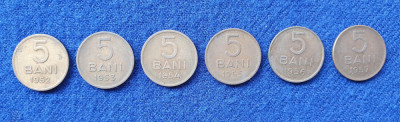 Moneda Set 6 bucati Republica Populara Romana - 5 Bani 1952 - 1957 foto