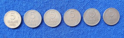 Moneda Set 6 bucati Republica Populara Romana - 5 Bani 1952 - 1957 foto