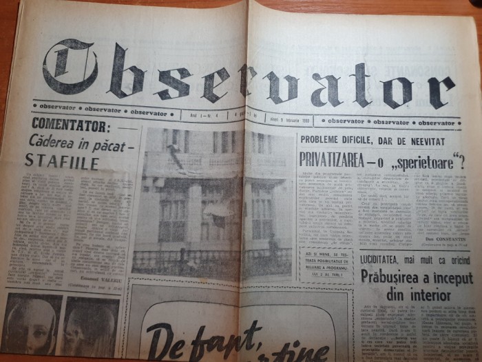 observator 9 februarie 1990-art. republica ,monarhie sau politete ?