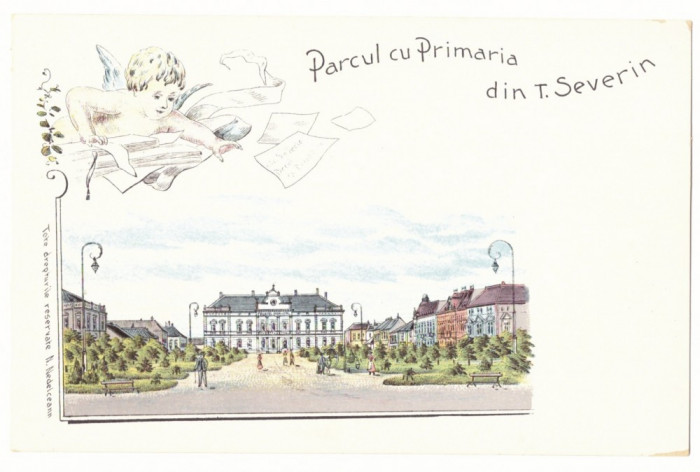 4855 - TURNU-SEVERIN, Park, Litho, Romania - old postcard - unused
