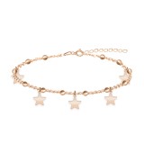 Star Love - Bratara tip salba pentru picior cu stelute din argint 925 placat cu aur roz