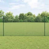 Gard cu S&acirc;rmă Sudată cu 5 St&acirc;lpi U Verde 1.2x10 m Oțel