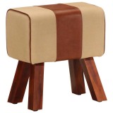 Banca Bok gimnastica maro 38 cm piele naturala/lemn masiv mango