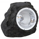 Cumpara ieftin Lampa Solara LED Imitatie Piatra, Lumina Puternica 4 LED-uri Alb Rece, Dimensiuni 15x12x10 cm, Antracit, Hessa