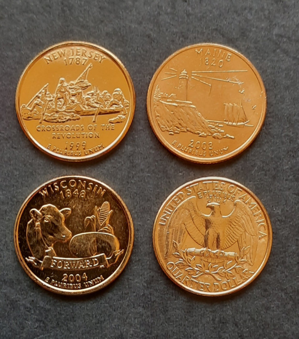 Lot 4 x 1 Quarter USA, anii 1996-2004, A 3387