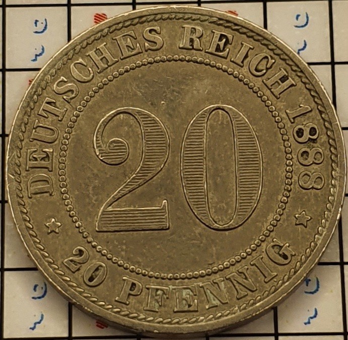 Germania 20 pfennig 1888 A - km 9 - A007