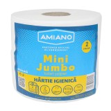 Hartie igienica pentru dispenser Amiano Mini Jumbo, alb, 2 straturi, 2 role / set