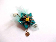 Brosa floare fimo, cadou bijuterie femeie 34690 foto
