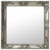 VidaXL Oglindă de perete &icirc;n stil baroc, argintiu, 60 x 60 cm