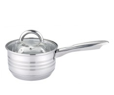 Cratita pentru sos din inox, 1.2l, 14cm, capac sticla termorezistent, inclusiv inductie, Bohmann foto
