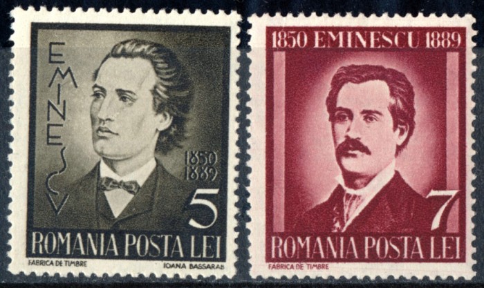 1939 LP130 serie 50 de ani de la moartea lui Mihai Eminescu MNH