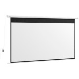 HOMCOM Ecran de Proiectie Motorizat 120" 16:9 cu Telecomanda, Montare pe Perete si Tavan, Alb