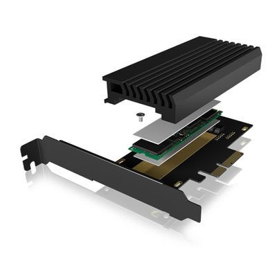 Adaptor Raidsonic ICYBOX- card pentru conectare SSD tip M.2 , PCIE / NVMe, cu radiator, model IB-PCI214M2-HSL foto