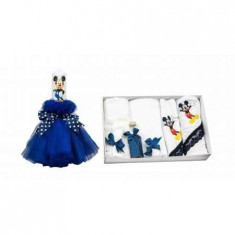 Set botez Mickey Mouse, lumanare si trusou, bleumarin foto