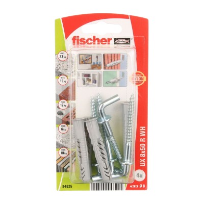 Diblu fischer nylon cu carlig UX 8x50 R WH K, set 4 buc foto