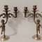 Set superb de 2 sfesnice in stilul Baroc din bronz masiv