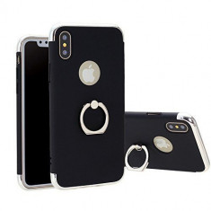 Husa Apple iPhone X, Elegance Luxury 3in1 Ring Negru