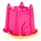 Găleată de plajă cu formă de castel, fucsia, cu m&acirc;ner, 14x17x17 cm, CMCLASS