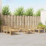 vidaXL Set de canapele de exterior 10 pcs Alb Lemn Solid de Acacia 3387073