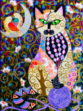 Tablou pictura pisica &quot;Tanou&quot;, Animale, Acrilic, Altul