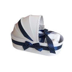 Trusou botez complet, in landou, bleumarin buline Denikos&reg; 134