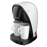 Aparat de facut cafea Floria, filtru de nailon, cupa pentru masurat, 2 cesti incluse, Alb