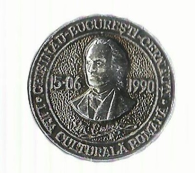 AMS# - INSIGNA MIHAI EMINESCU - LIGA CULTURALA ROMANA 1990 foto