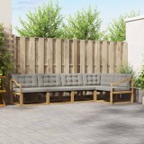 vidaXL Set de canapele de exterior cu pernă 5 pcs Alb și gri deschis 3388693