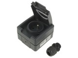 Conector alimentare AC 2P+PE 250VAC 16A IP55 pentru perete - ELEKTRO-PLAST NASIELSK