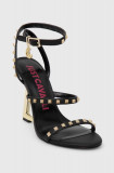 Just Cavalli sandale de piele culoarea negru, 76RA3S62