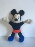 Jucarie plush Mickey Mouse vechi, vintage, 30cm, posibil romanesc anii 80