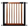 Poarta de siguranta Safety Gate pentru scari, ajustabila 75-82 cm, din otel si lemn, negru maro Household NewTrend