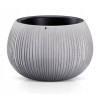Ghiveci Decorativ Suspendat cu Lant Gri 2.3L, 23.8cm, Beton Bowl Prosperplast - Ghiveci Rotund Plastic pentru Gradina, Balcon