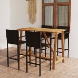 Cumpara ieftin Set mobilier bar de grădină, 5 piese, maro