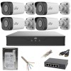 Sistem supraveghere UNV 4 camere IP 5MP IR 30M PoE NVR 4 canale cu accesorii HDD 500GB incluse SafetyGuard Surveillance, Uniview