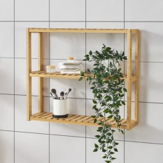 Raft bambus cu 3 polite &Ouml;rnsk&ouml;ldsvik culoarea lemnului natur [en.casa] HausGarden Leisure
