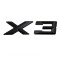 Emblema X3 spate portbagaj BMW, Negru matt