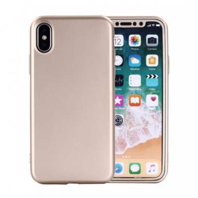 Husa apple iphone 7 plus full silicone 360 auriu foto
