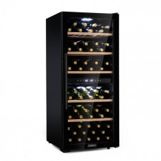 Klarstein Barossa 102D, frigider de vin, 2 zone, 102 sticle, touch LED, negru foto
