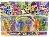 Set 6 Figurine Ben 10 cu Personaje Extraterestre Multicolore