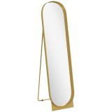HOMCOM Oglindă de Podea Autoportantă din Metal 40x150 cm Auriu | Aosom Romania